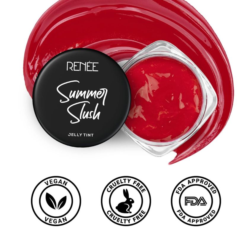 RENEE Summer Slush Jelly Tint Divine Watermelon 13gm| For Lips & Cheeks| Enriched with Natural Fruit Extracts| Keeps Lips Soft & Hydrated| Cruelty Free