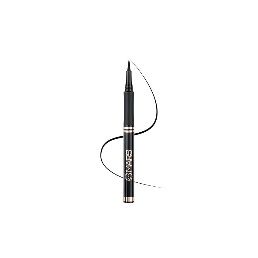 MARS Smudge Proof Liquid Pen Eyeliner with Ultra Fine Tip | Matte Finish & Water Resistance (1.5g) (Jet Black)