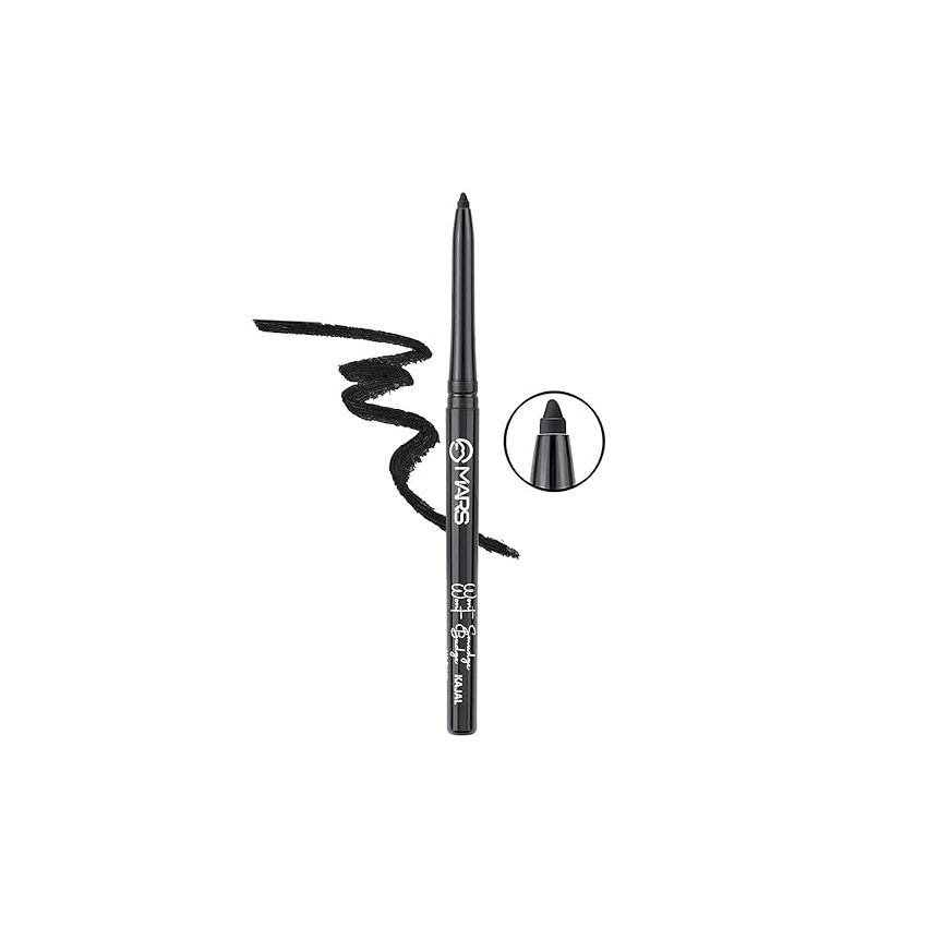 MARS won't Smudge Long Lasting Waterproof Super Black Kajal (Jet Black, 0.35 g)