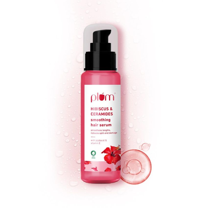 Plum Hibiscus Hair Serum for Long Hair, with Ceramides, Jojoba Oil and Vitamin E I Strong, Shiny Hair I Hair Serum for Women & Men I Serum for Hair Smoothing I 75ml