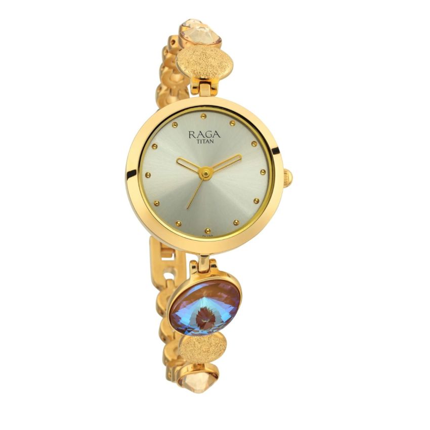 Titan Raga Moments of Joy Mother of Pearl Dial Women Watch with Metal Strap-NS2606YM07/NT2606YM07