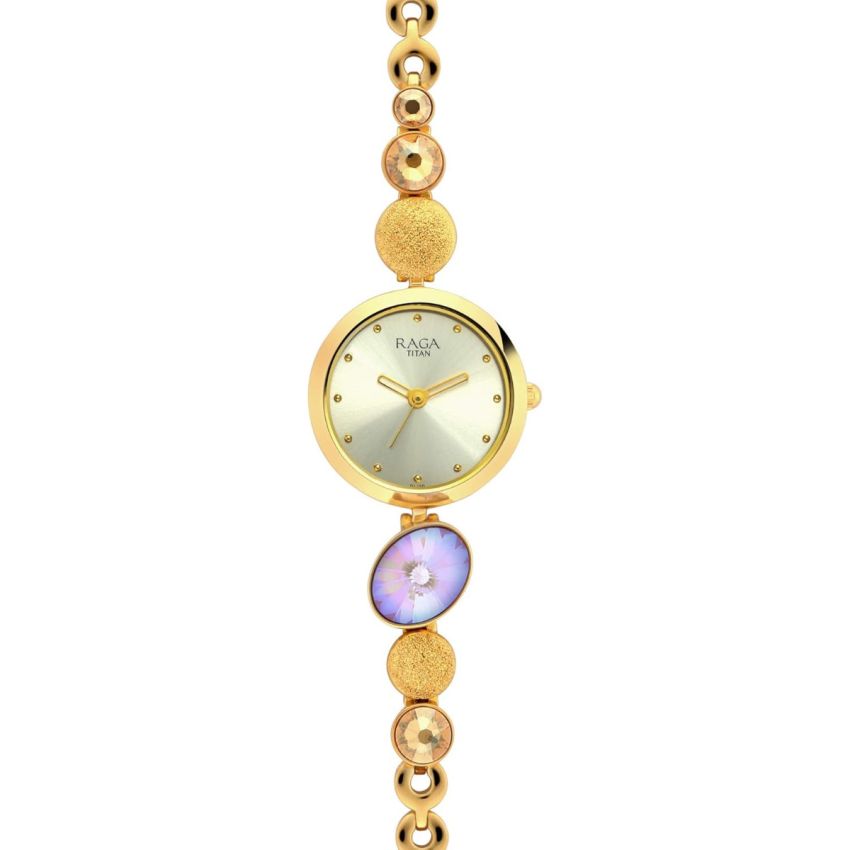 Titan Raga Moments of Joy Mother of Pearl Dial Women Watch with Metal Strap-NS2606YM07/NT2606YM07