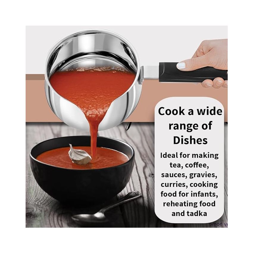 Hawkins 2 Litre Tpan, Stainless Steel Tea Pan with Glass Lid, Induction Sauce Pan, Chai Pan, Saucepan, Silver (SST20G)