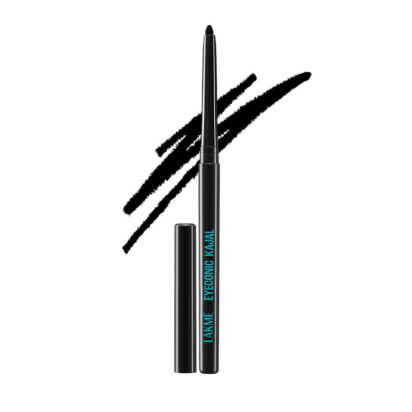 LAKMÉ Eyeconic Black Kajal, Matte Kohl Liner In A Twist Up Pencil, Waterproof, Smudgeproof & Long Lasting Eye Makeup, 0.35g