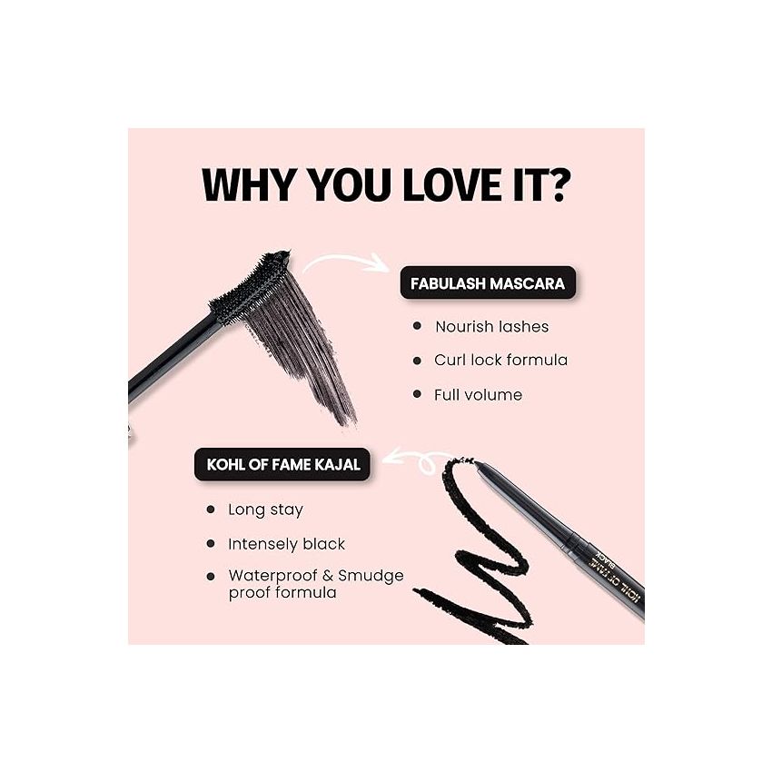 MARS Ultra Curl Long lasting Fabulash Mascara (12ml) MARS Ultra Curl Fabulash Mascara and MARS Kohl Of Fame Upto 12 Hours Stay Kajal (0.35 gm)