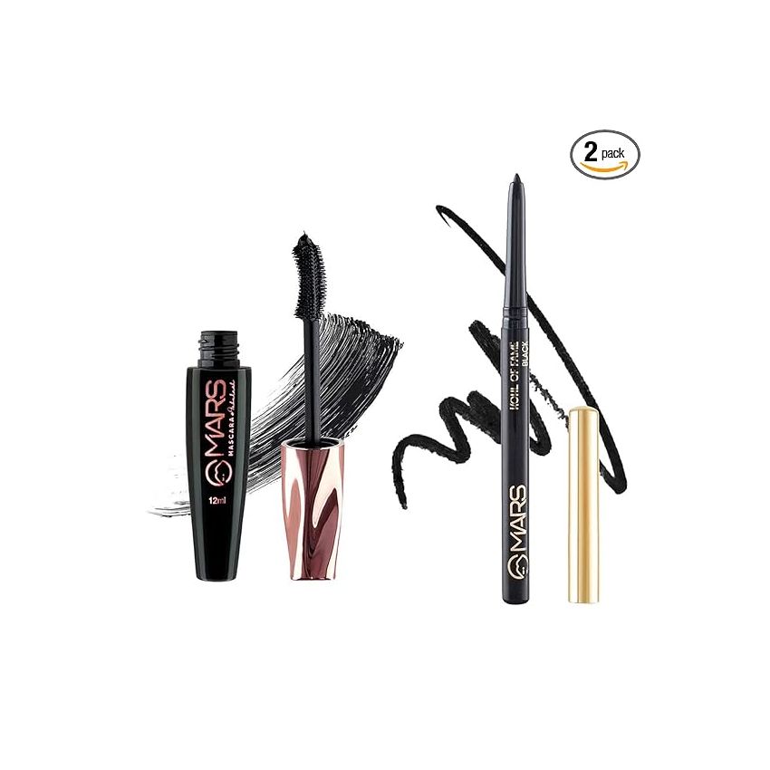 MARS Ultra Curl Long lasting Fabulash Mascara (12ml) MARS Ultra Curl Fabulash Mascara and MARS Kohl Of Fame Upto 12 Hours Stay Kajal (0.35 gm)