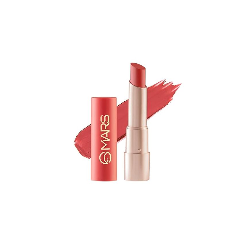 MARS Creamy Matte Long Lasting Lipstick for Women | Creamy Lipstick | Single Swipe Application | Smooth & Light Weight (3.2 gm) (01-Kathak Kween)
