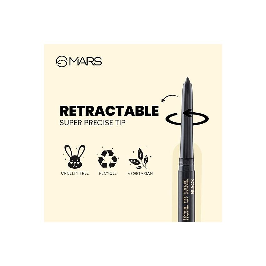 MARS Kohl of Fame Up to 12 Hours Stay Kajal | Smudgeproof & Waterproof | Long Lasting (0.35g)