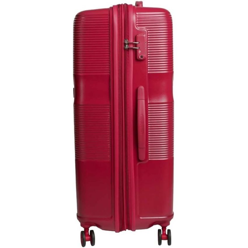American Tourister Krypton 55 Cms Polycarbonate Hardsided Small Cabin Luggage|Speed_Wheel 8 Wheel Suitcase|Trolley Bag, Red