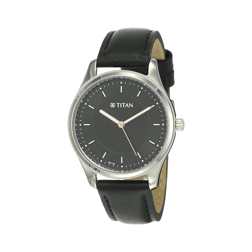 Titan Workwear Black Dial Women Watch With Leather Strap-NS2639SL01/NT2639SL01