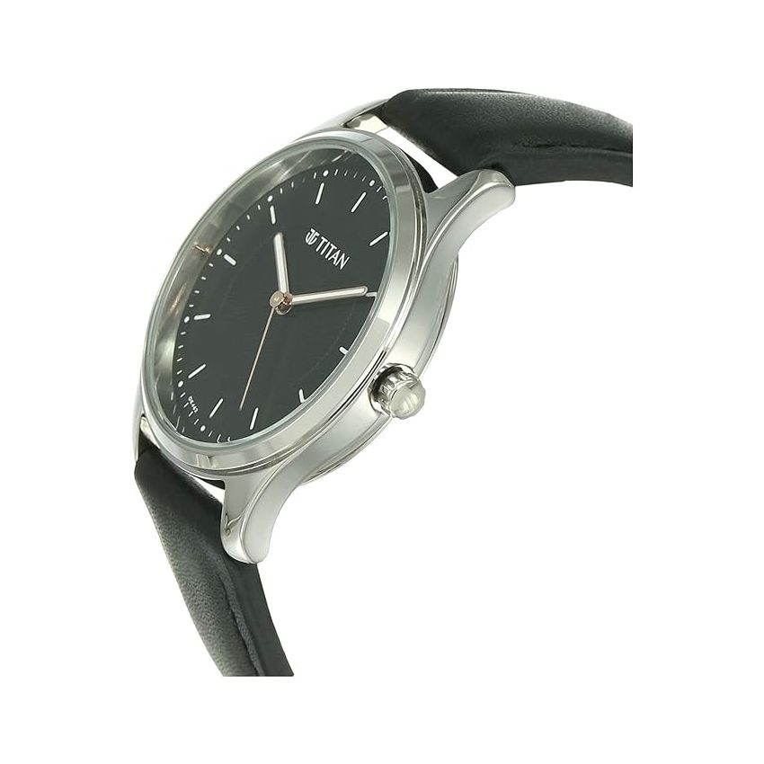 Titan Workwear Black Dial Women Watch With Leather Strap-NS2639SL01/NT2639SL01