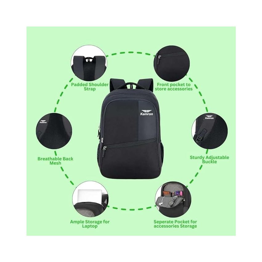 Kamron Street 28, 15.6 inch Laptop Backpack / College / Office | Laptop Bag for Men Women | School Bags for Boys & Girls