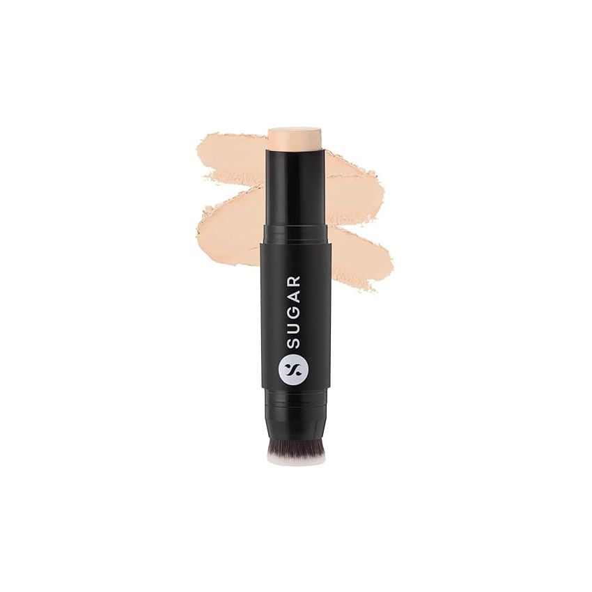 SUGAR Cosmetics Ace Of Face Foundation Stick with In-Built Brush | Lasts 24hrs | Waterproof & Full Coverage | Panstick | 12gm - 07 Vanilla Latte (Fair, Golden Undertone)