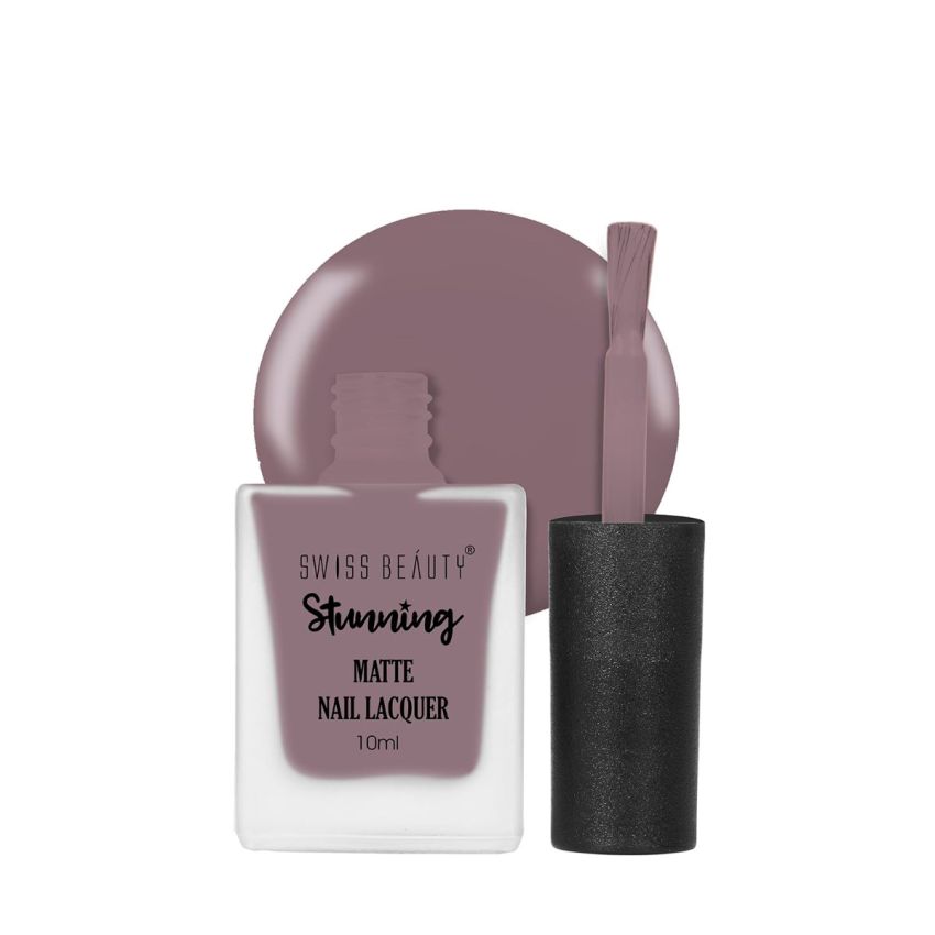 Swiss Beauty Stunning Nail Lacquer | Chip Resistant, Quick drying nail paint | Highly Pigmented with high shine Nail polish | Shade - Lavender, 10gm