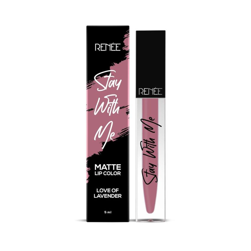 RENEE Stay With Me Matte Lip Color, Long Lasting, Non Transfer, Water & Smudge Proof, Light Weight Liquid Lipstick, Love of Lavender, 5ml