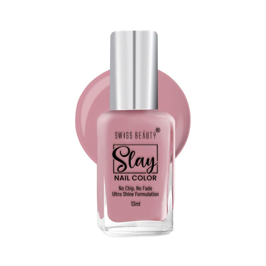 Swiss Beauty Slay Nail Color | Gossy Finish, Long Lasting Nail Paint| Chip resistant, Quick drying Nail Polish | Shade- Lavender Love, 13ml