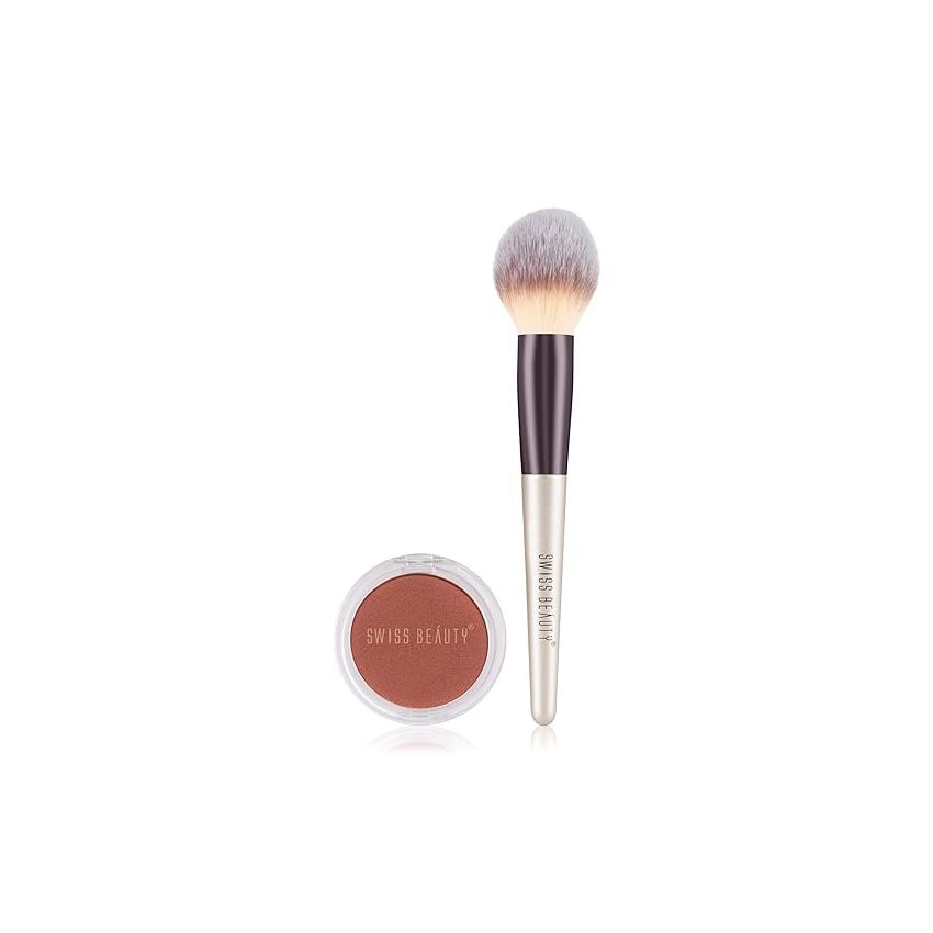 Swiss Beauty Let me Blush Blusher and Power Brush - Combo