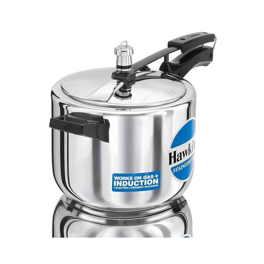 Hawkins 5 Litre Pressure Cooker, Stainless Steel Inner Lid Cooker, Induction Cooker, Silver (HSS50)