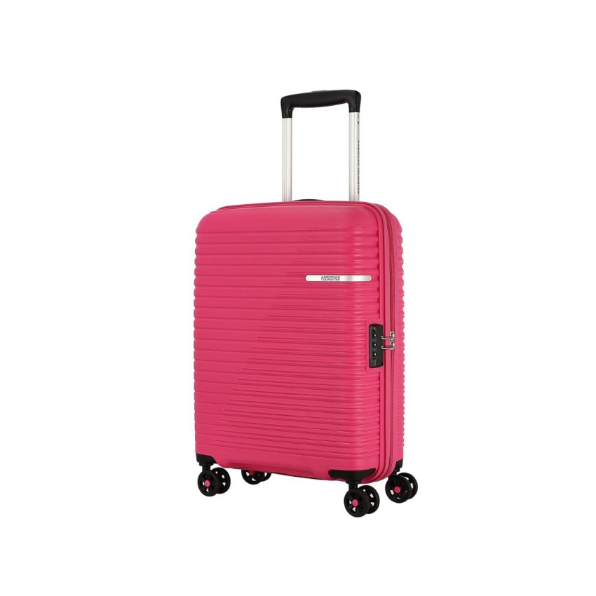 American Tourister Liftoff Spinner 55 Cm Berry Blast Polypropylene Cabin Hard Luggage with Double Wheel (Trolley/Speed_Wheel 4 Wheel Suitcase), Small, Pink