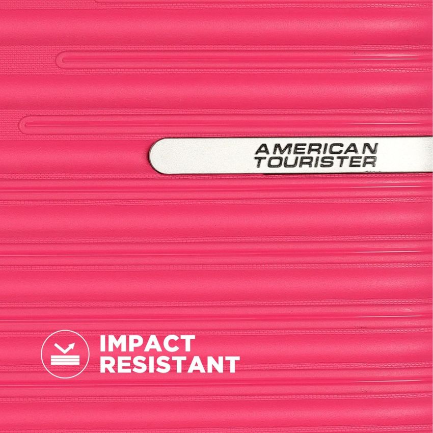 American Tourister Liftoff Spinner 55 Cm Berry Blast Polypropylene Cabin Hard Luggage with Double Wheel (Trolley/Speed_Wheel 4 Wheel Suitcase), Small, Pink