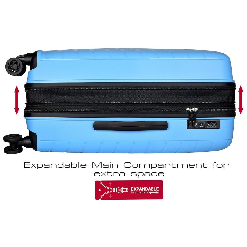 URBAN FOREST Octans Light Blue Polypropylene Hard-Sided 67cm Check-in Trolley Luggage Case