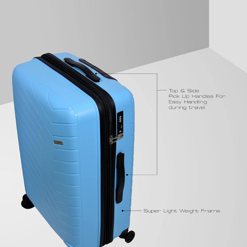URBAN FOREST Octans Light Blue Polypropylene Hard-Sided 67cm Check-in Trolley Luggage Case