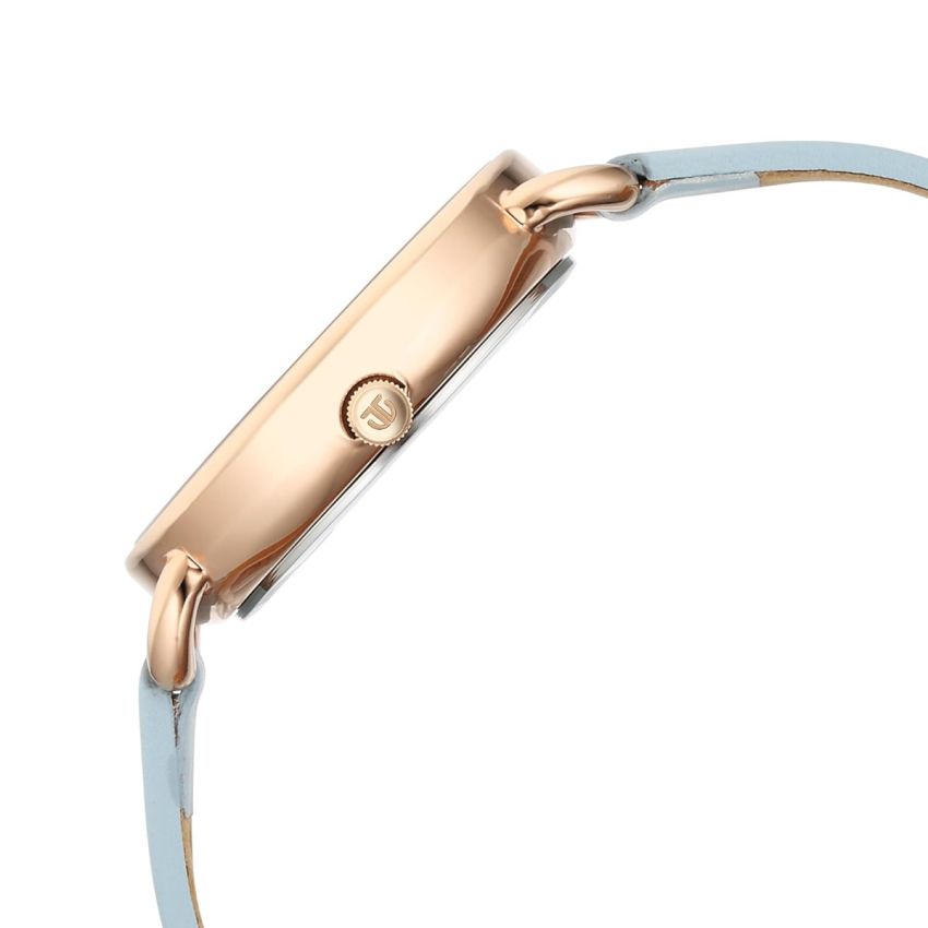 Titan Purple Secluded Quartz Analog Blue Dial with Light Blue Colour Leather Strap Watch for Women