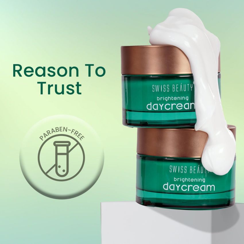 Swiss Beauty Light weight, Non greasy Brightening Day Cream for intense hydration | With Vitamin C | For all skin types | 50gm