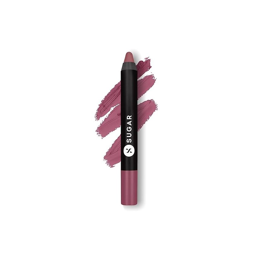 SUGAR Cosmetics Matte As Hell Crayon Lipstick with Sharpner | Smudgeproof | Lasts Upto 8+ Hrs | 2.8gm - 25 Lily Aldrin