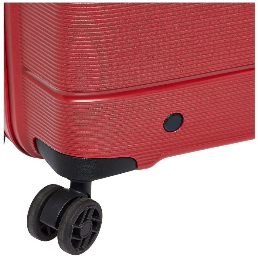 American Tourister 4 Wheel Inline Trolley Bag for Travel | Linex 55 Cms Polypropylene Hardshellsided Small Cabin Luggage Bag | Suitcase for Travel | 4 Wheel Inline Trolley Bag for Travelling, Red