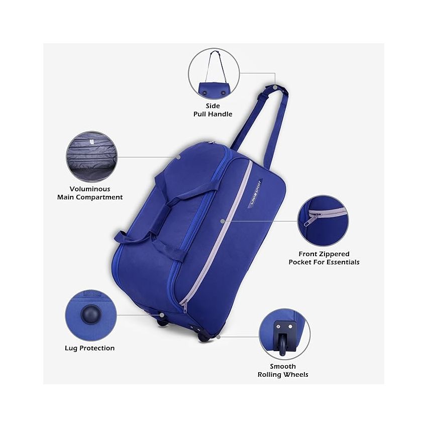 Lavie Sport Lino M Duffle Wheeler Bag | 2 Wheel Duffle Bag | Duffle Bag with Adjustable Handle
