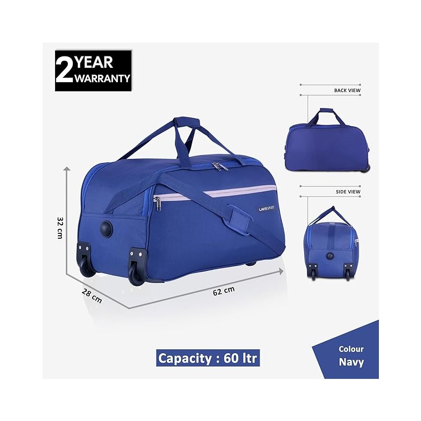 Lavie Sport Lino M Duffle Wheeler Bag | 2 Wheel Duffle Bag | Duffle Bag with Adjustable Handle