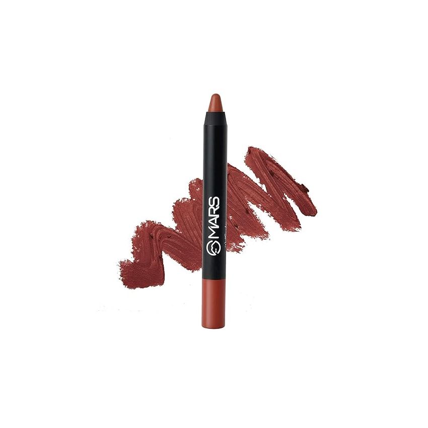 MARS Long Lasting Crayon Lipstick up to 12 Hours Stay | Matte Finish | Waterproof | Won't Smudge Won't Budge Lip Crayon (3.5 gm) 01-I Am Strong