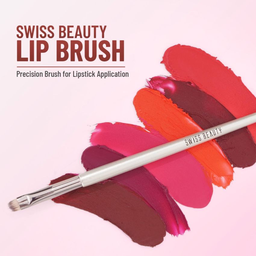 Swiss Beauty Lip Brush with Soft & Synthetic Bristles | Ideal for Cream and Liquid products | Easy to hold & Precise application