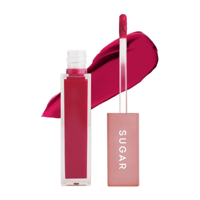 SUGAR Cosmetics Mettle Liquid Lipstick for Women | Highly Pigmented | Transferproof & Long Lasting | 7ml - 12 Talitha (Bright magenta with red undertones)