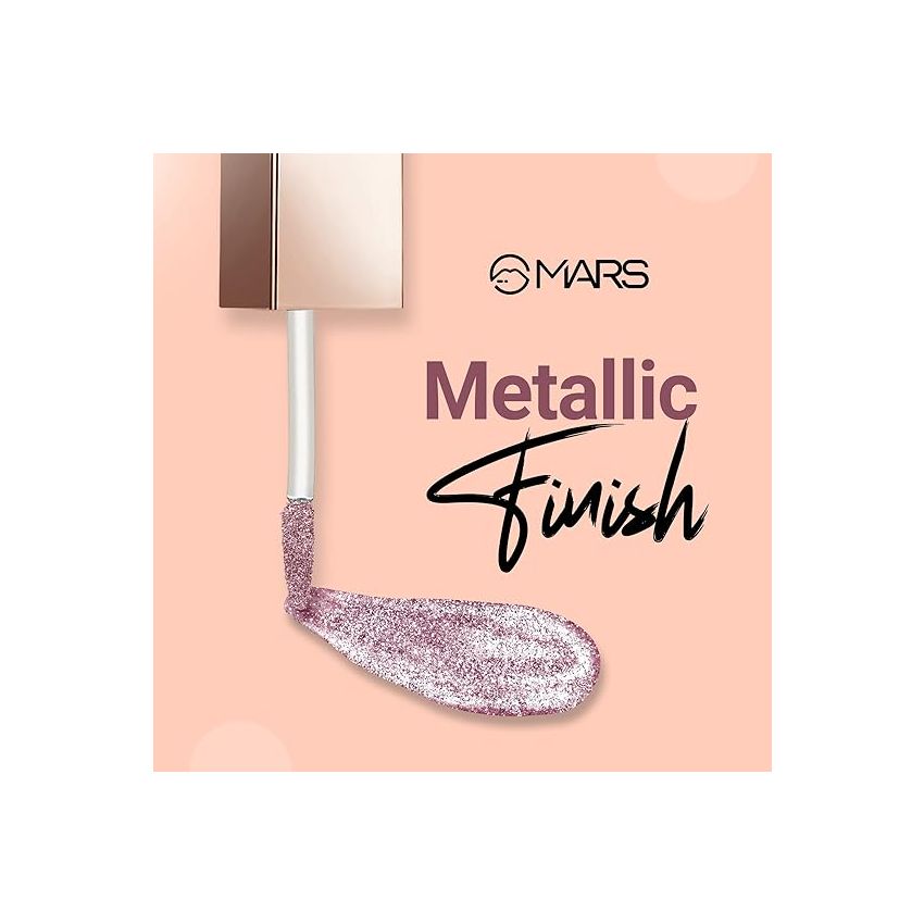 MARS Metallic Liquid Glitter Eyeshadow | Waterproof & Highly Pigmented | Smooth Glide Formula (5.5ml) (01-Moon Glow)