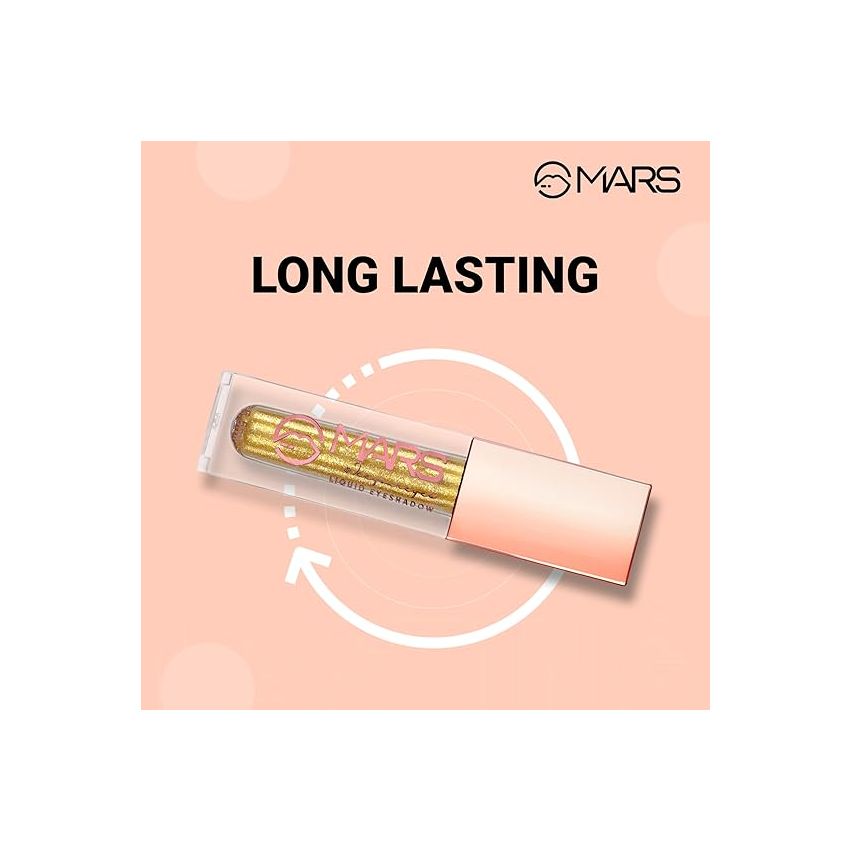 MARS Metallic Liquid Glitter Eyeshadow | Waterproof & Highly Pigmented | Smooth Glide Formula (5.5ml) (01-Moon Glow)