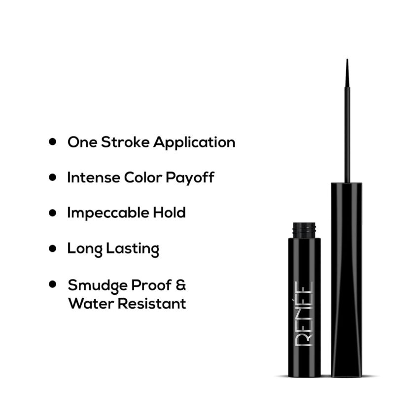 RENEE On-The-Go Shimmery Eye Makeup Combo of 3 in 1 Eyeshadow 4.5gm & Extreme Stay Liquid Eyeliner 3x Black 4.5ml