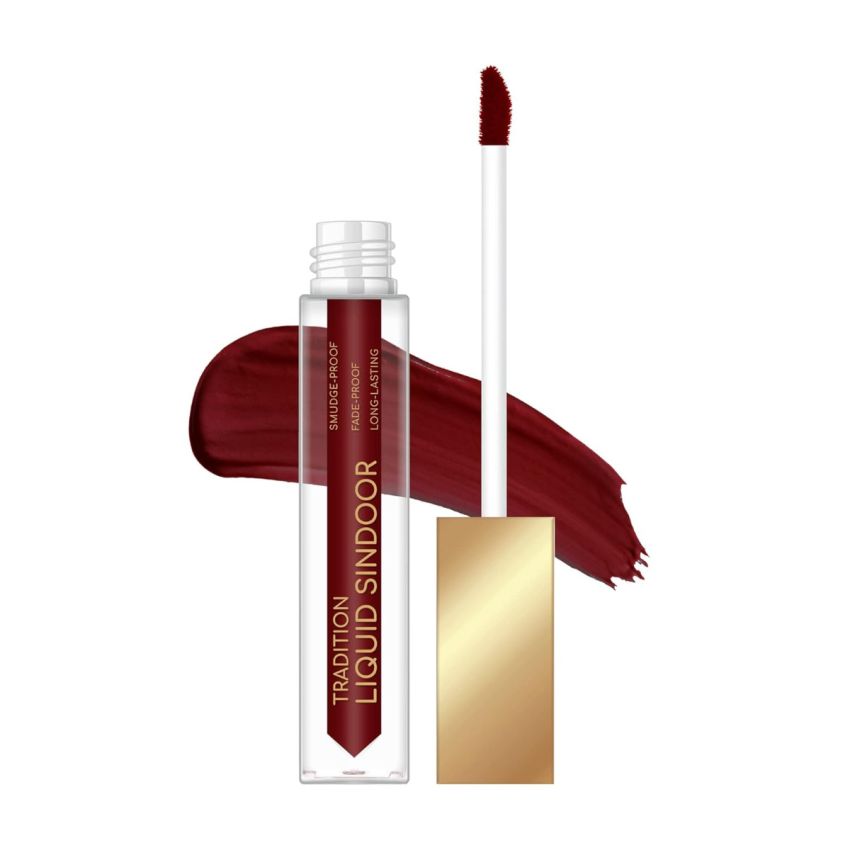 Swiss Beauty Tradition Liquid Sindoor| Smudge-Proof | Long-Lasting | Shade- Jewel Maroon, 6ml