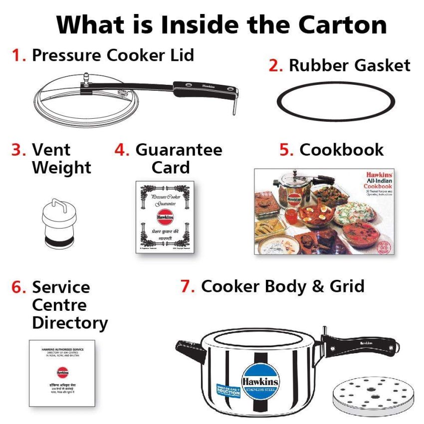 Hawkins Stainless Steel Induction Compatible Inner Lid Pressure Cooker, 4 Litre, Silver (Hss40), 4 Liter