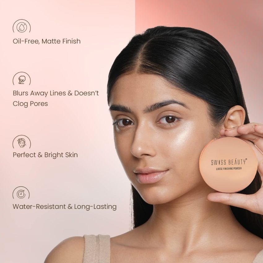 SWISS BEAUTY Ultra Fine Loose Finish Powder, Transparent, 8g