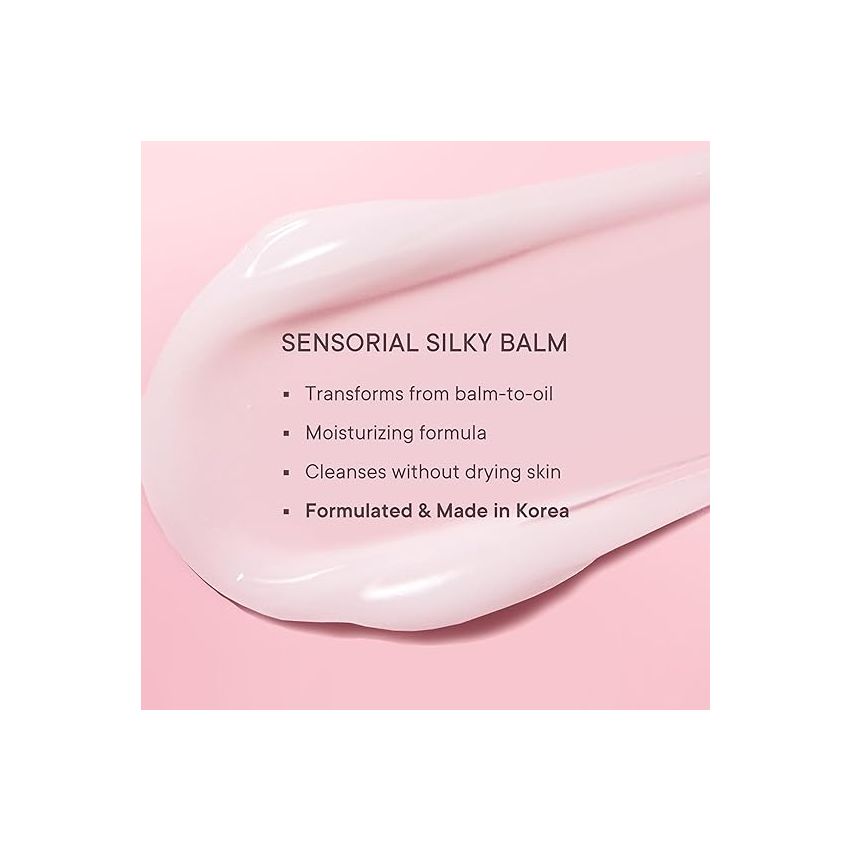 Quench Dirt Dissolving Cleansing Balm with Salicylic acid & Cherry Blossom, Gentle Makeup Remover Balm-Oil-Milk Texture, Removes Long-Wear Makeup & Sunscreen, Made in Korea 50ml