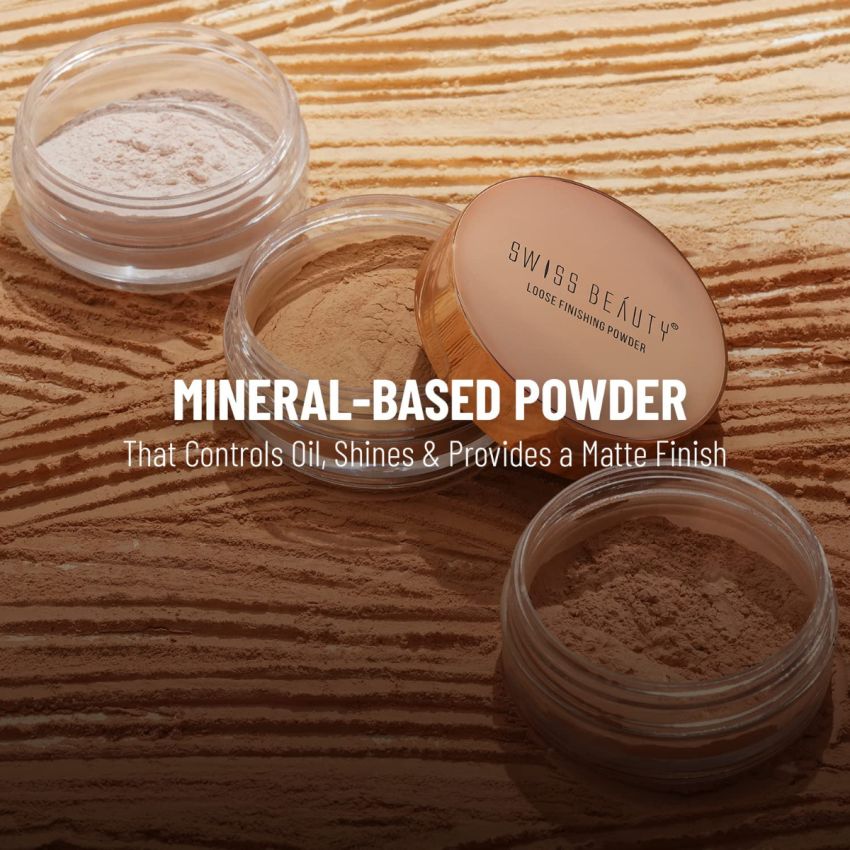SWISS BEAUTY Ultra Fine Loose Finish Powder, Transparent, 8g