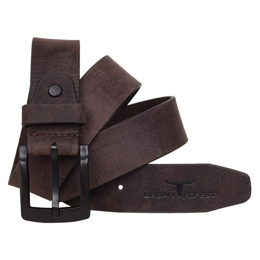 URBAN FOREST Luke Vintage Brown Leather Wallet & Brown Casual Leather Belt Combo Gift set for Men - Packed in Premium Wooden Box for Gifting
