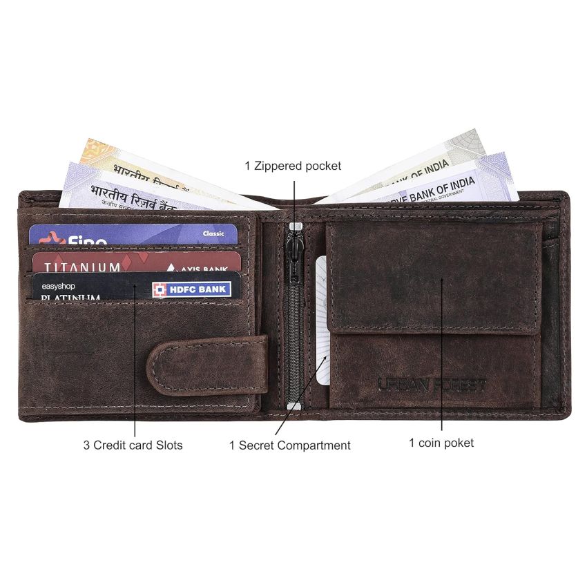 URBAN FOREST Luke Brown PU Leather Wallet & Brown Casual Belt Combo Gift set for Men