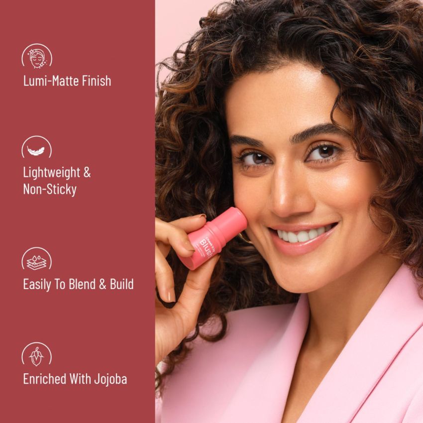 Swiss Beauty Cheek It Up Blush for Cheeks|Lumi-Matte Finish | Lightweight | Easily Blendable | With Jojoba Oil | Shade- Buffed with Rose, 8g