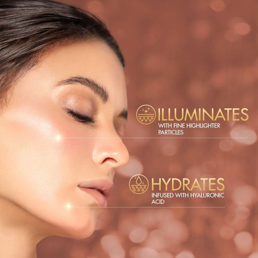 Lakme Lumi Cream - Face cream with Moisturizer + Highlighter, enriched with Niacinamide & Hyaluronic Acid - Dewy Rose, 30g