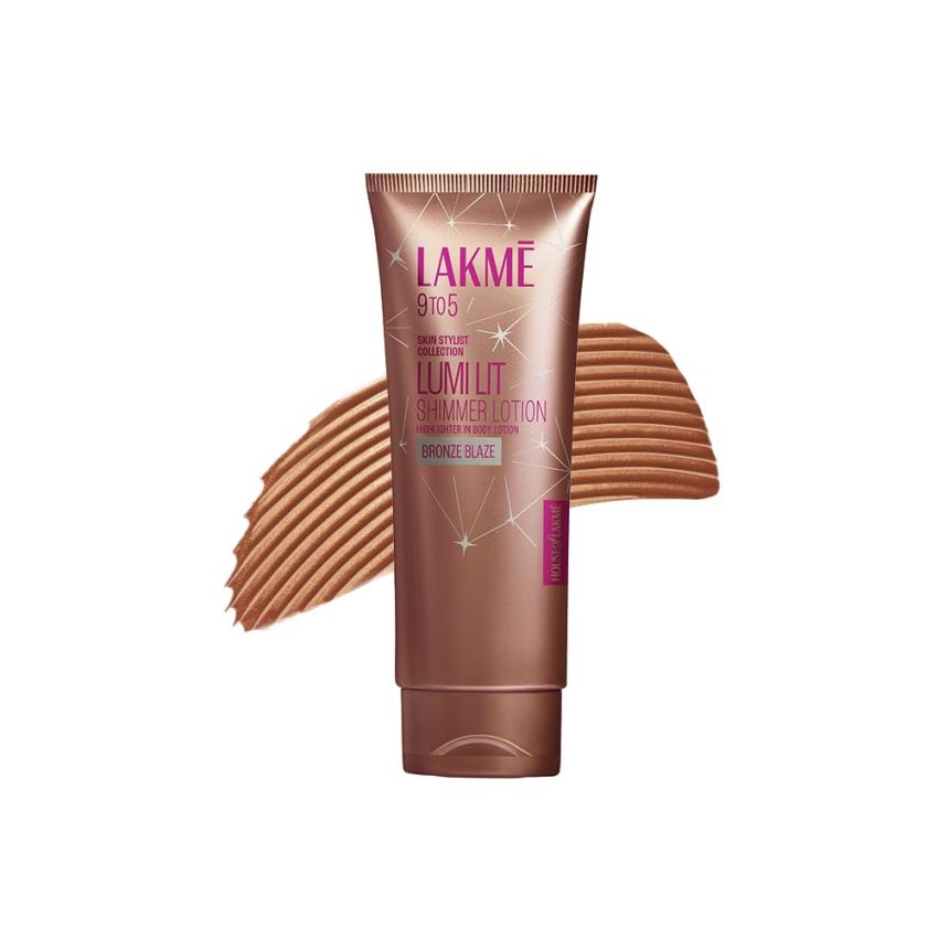 Lakme Lumi Lit Highlighter in Body Lotion with Hyaluronic Acid - Bronze, 100g