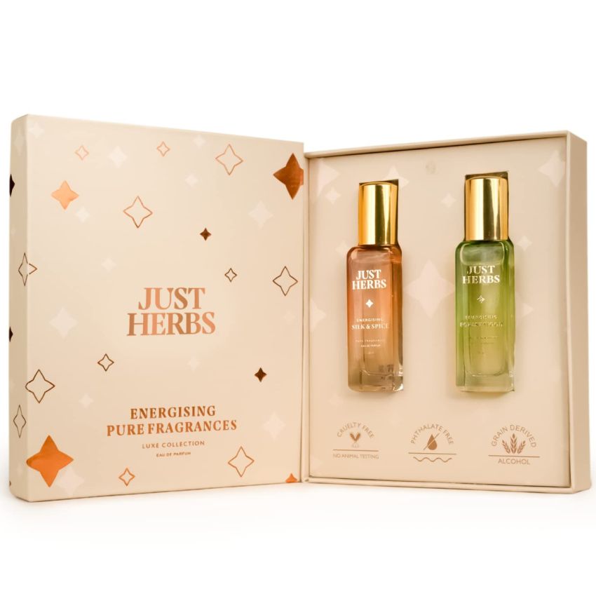 Just Herbs EDP Perfume Long Lasting Luxury Scent Gift Set for Men & Women - 2x20 ml