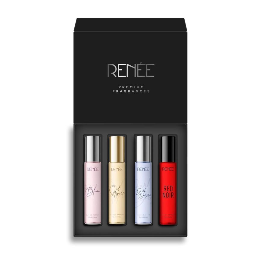 RENEE Women's Premium Perfume Gift Set Combo Pack of 4 Eau De Parfum - 15ml Travel-size Bottles, Long Lasting Scents of Floral, Fruity & Spicy Notes